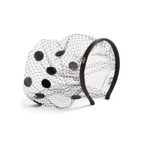 Valentino Viscose, Silk, Velvet, Metal Headbands Women's Black