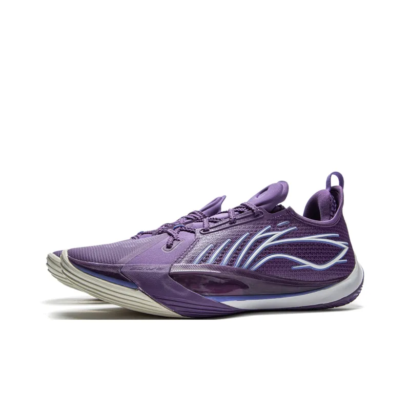 LiNing Cushioned Slip Resistant Abrasion Resistant Low Top Basketball Shoes Men's Mineral Purple-2