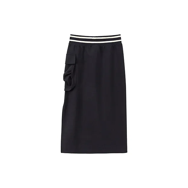 CHUU Casual Long Skirts Women's Navy Blue-1