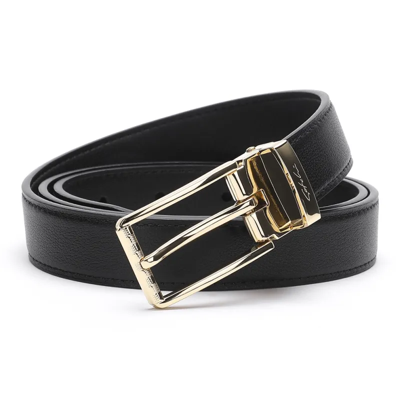 Satchi Cow Leather Leather Belts Women's Black/Earth Yellow Width: 2.4cm-1