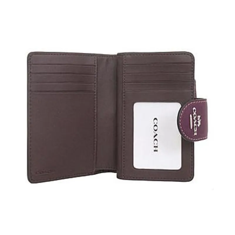 COACH Leather Wallet Medium Size Women's Deep Raspberry-1