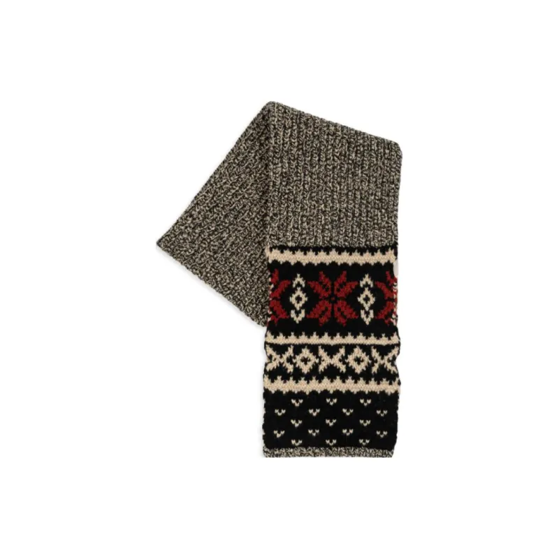 Polo Ralph Lauren Merino Wool Cotton Linen Knitted Fabric Wool Blend Knit Scarves Women's Black-3