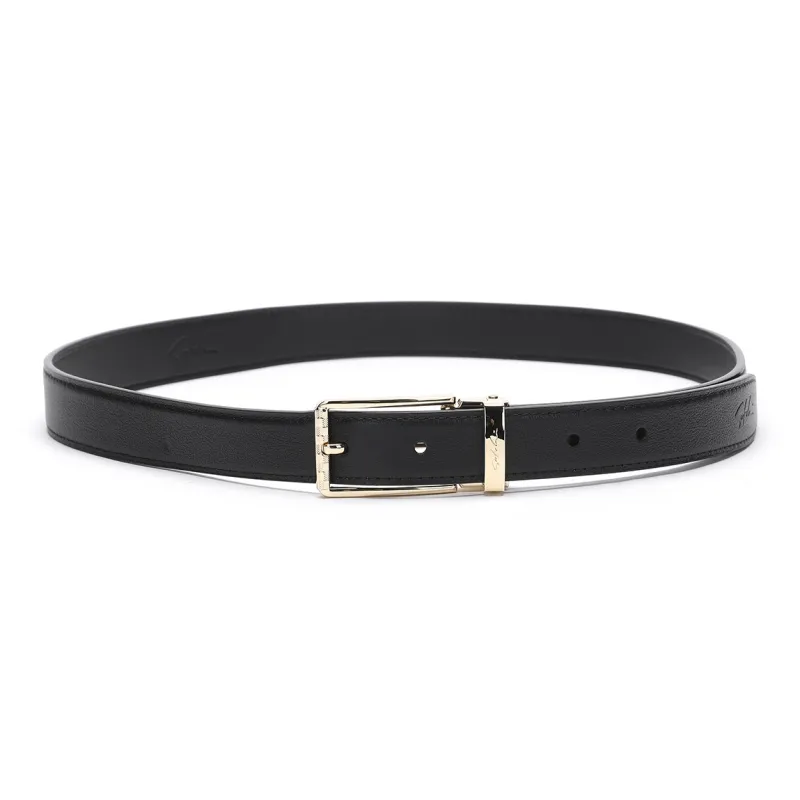 Satchi Cow Leather Leather Belts Women's Black/Earth Yellow Width: 2.4cm-3