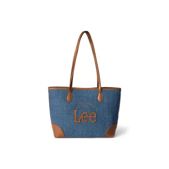 Lee Denim With PU Panel Tote Bag, Shoulder Bag Regular Women's Denim Blue