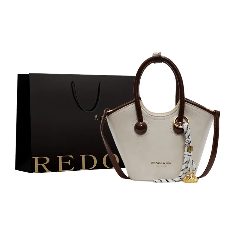 REDOO PU Handbag Regular Women's Black/White & Brown/White & Pink/Brown-12