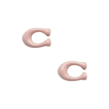 COACH Brass Stud Earrings Women's Pink