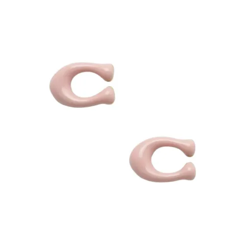 COACH Brass Stud Earrings Women's Pink