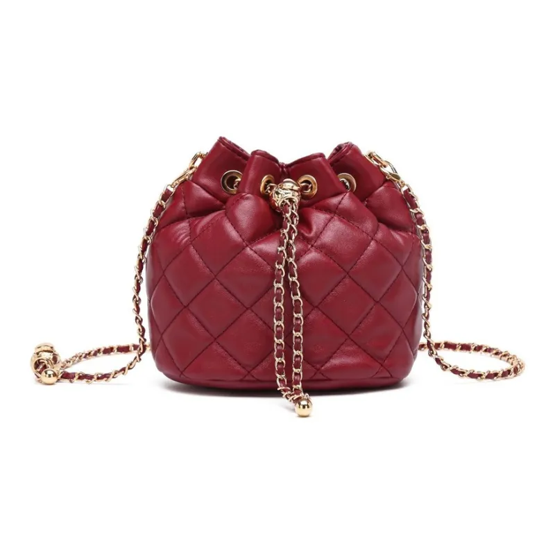 SEPTWOLVES PU Shoulder Bag Regular Women's Black/Burgundy-6