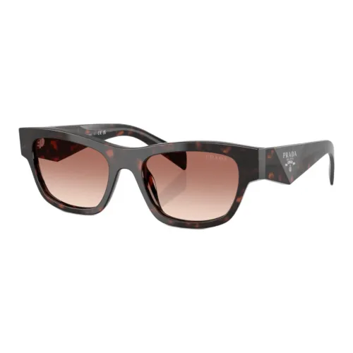 PRADA Acetate Irregular Shape Sunglasses Women's Brown