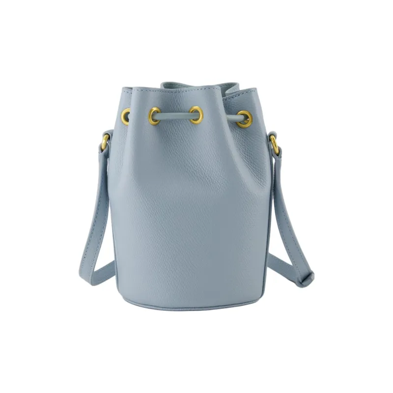 Valentino VLogo Signature Grain Calfskin Bucket Bag, Shoulder Bag Mini Women's Sky Blue-1