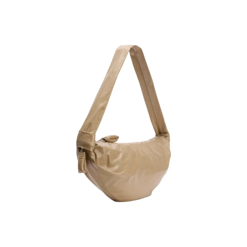 Lemaire Cow Leather Croissant Bag Shoulder Bag Medium Size Unisex Fennel Seed-1
