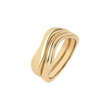 Maria Black Gold Plated, Recycled Sterling Silver Rings Unisex Gold