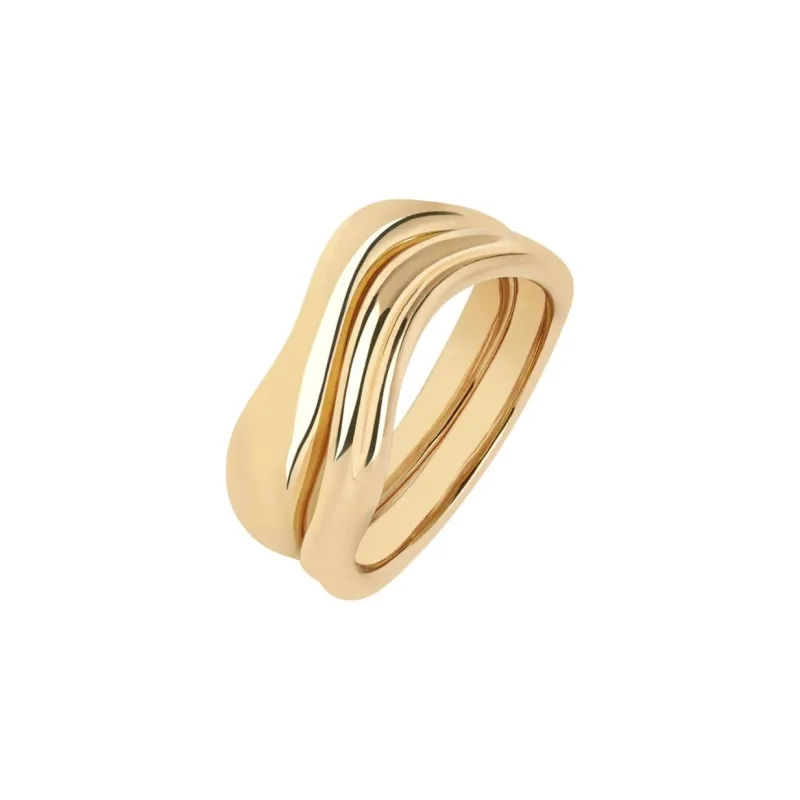 Maria Black Gold Plated, Recycled Sterling Silver Rings Unisex Gold-0