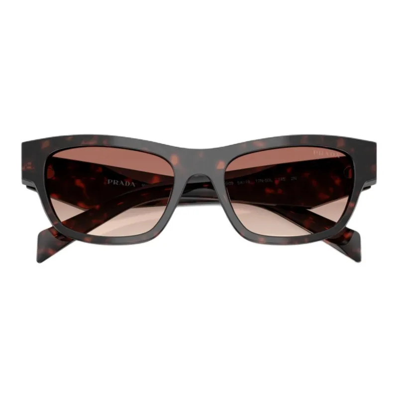 PRADA Acetate Irregular Shape Sunglasses Women's Brown-2