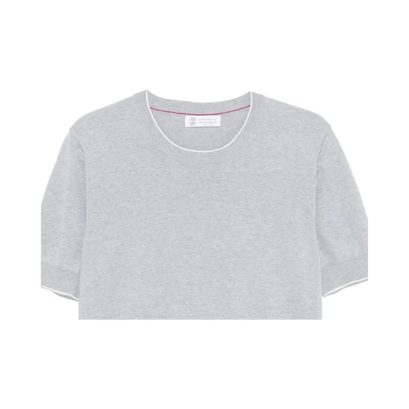 Brunello Cucinelli Short Sleeved Ribbed Jumper-4