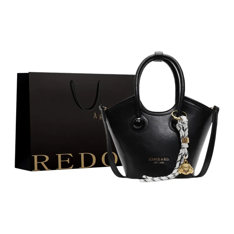 REDOO PU Handbag Regular Women's Black/White & Brown/White & Pink/Brown-0