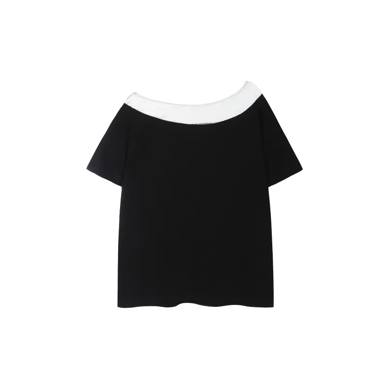 CUWU Short Sleeved Off Shoulder T Shirt Women's-1