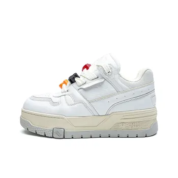 ESTEE GEEA Coverage Anti Slip And Wear Resistant Lightweight Height Increasing Low Top Skateboard Shoes Unisex White
