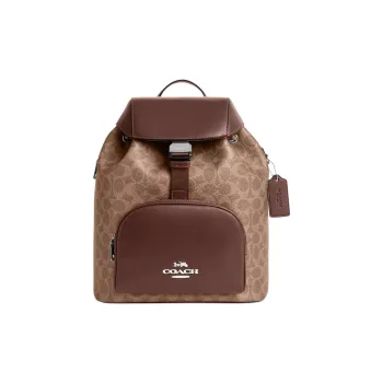 COACH Cow Leather Backpack Large Size Women's Brown