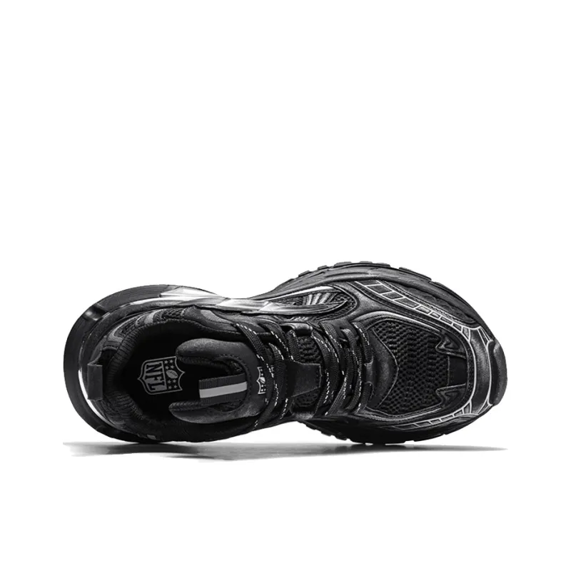 NFL Los Angeles Lightning Team Height Increasing Breathable Coverage Low Top Chunky Sneakers Unisex Black Silver-3