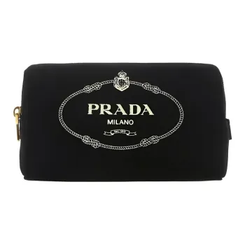 PRADA Canvas Bag Makeup Bag Toiletry Bag Women's Black
