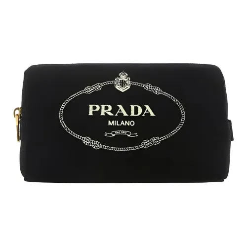 PRADA Canvas Bag Makeup Bag Toiletry Bag Women's Black