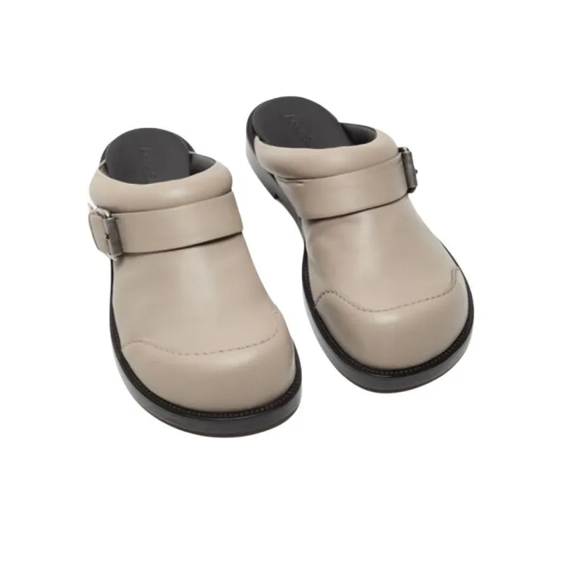 Acne Studios Quiet Closed Toe Slippers Women's Khaki-2