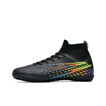 QIUTEXIONG Soccer Shoes Unisex High Top Black/Green/White