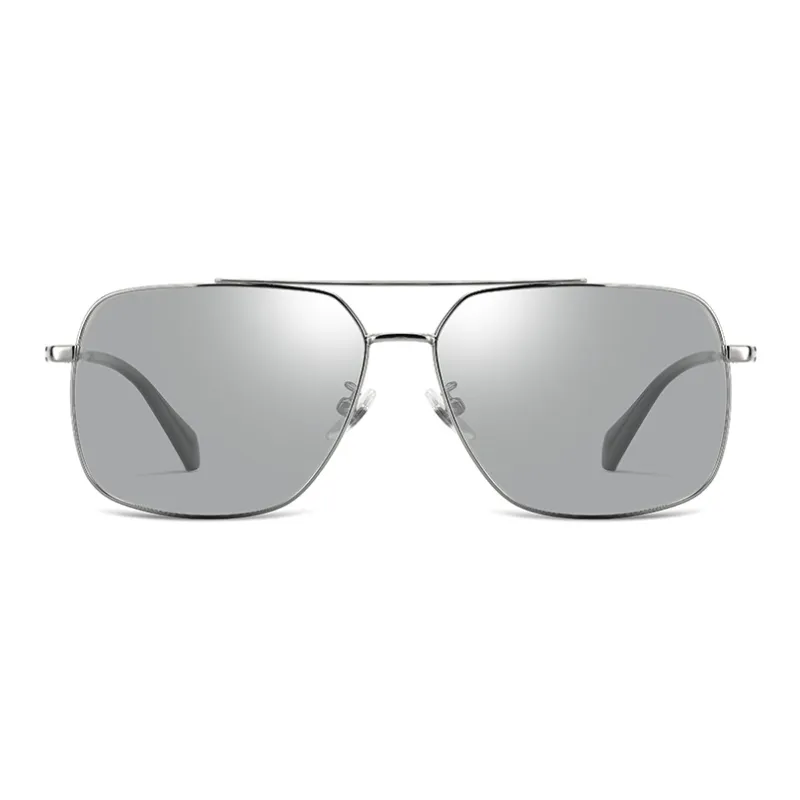 PARIM Stainless Steel Square Sunglasses Men's Gunmetal-5