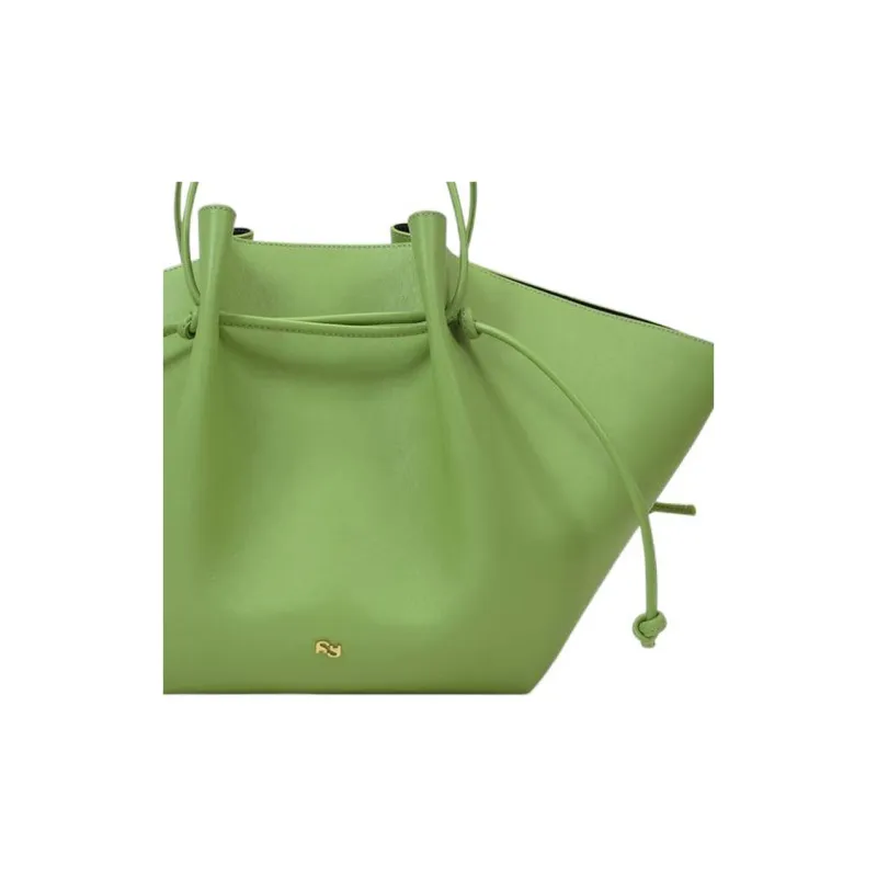 YUZEFI Leather Tote Handbag Women's Green-4