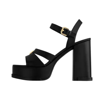 LOUIS VUITTON MAYA HEELED PLATFORM Strap Sandals 7.5cm Women's Black