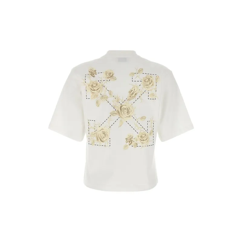OFF WHITE Roses Arrows print T shirt-1