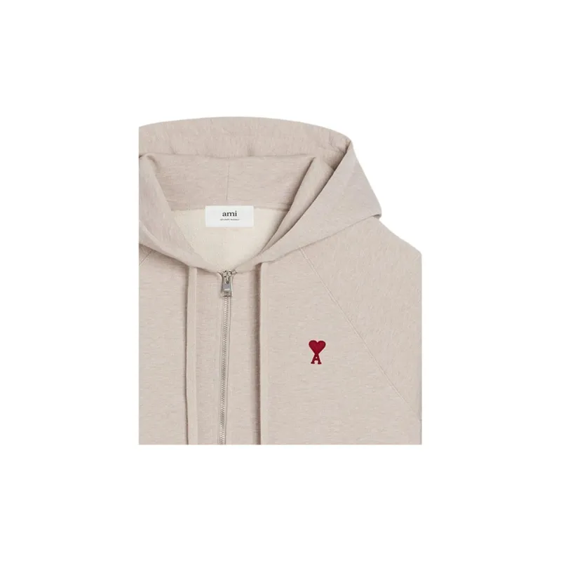 AMIPARIS Paris Ami De Coeur Logo Embroidered Zipped Hoodie-1