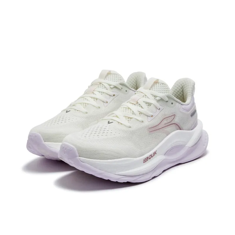 361° Fiery Red 5 Anti Slip And Wear Resistant Breathable Low Top Casual Running Shoes Women's White Purple-2