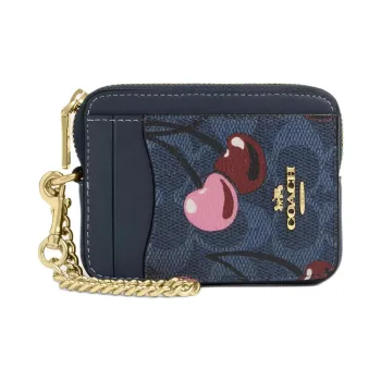 COACH Canvas Card Holder Mini Women's Blue
