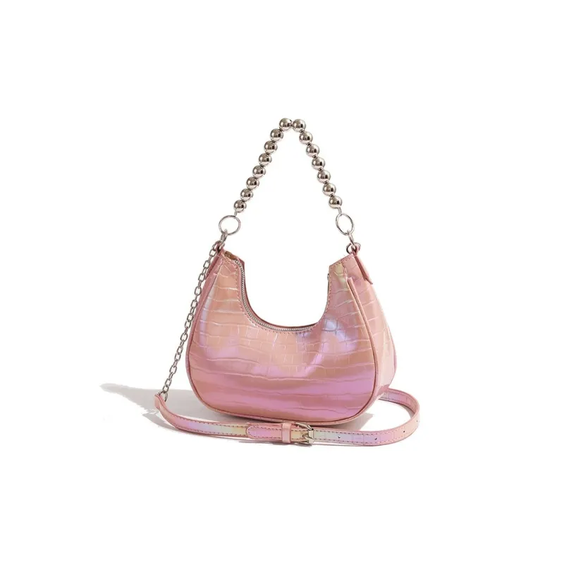 SEPTWOLVES PU Shoulder Bag Regular Women's Laser White/Laser Pink-5