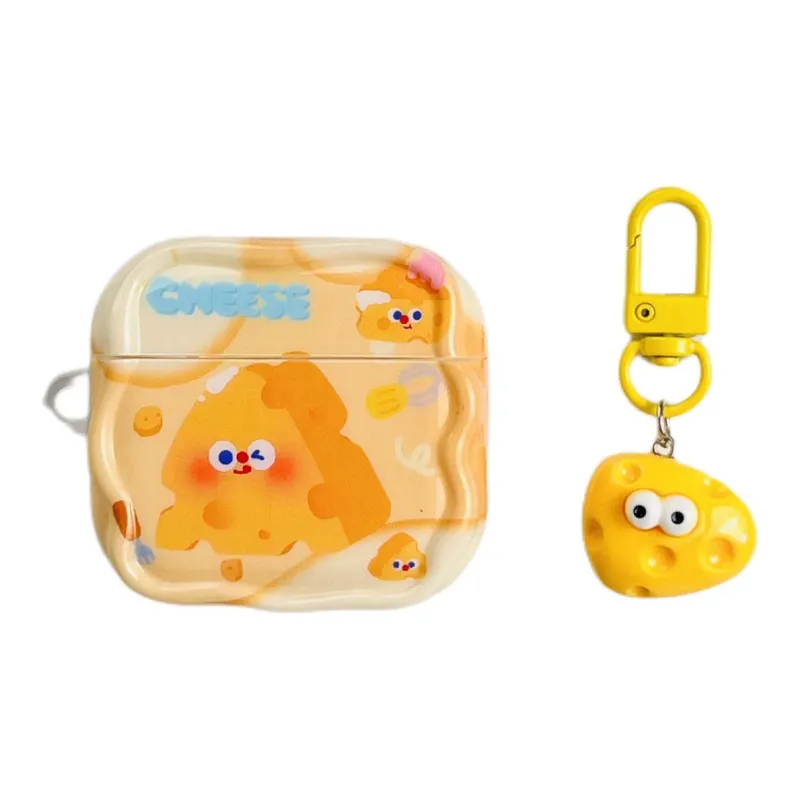 Sopi Compatible With Apple AirPods 4/2/3/4th Generation/AirPods Pro/Pro 2nd Generation TPU Cheese Charm Headphone Cases-1