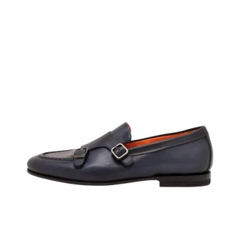 Santoni Side Buckle fastening Monk Shoes