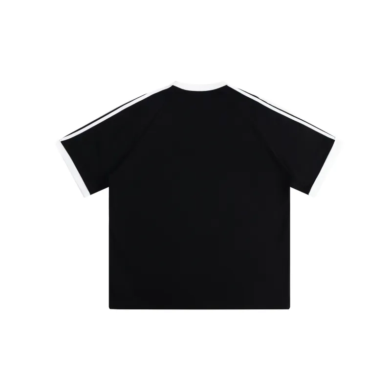 REDU T-Shirt Unisex White & Black Stripes-7