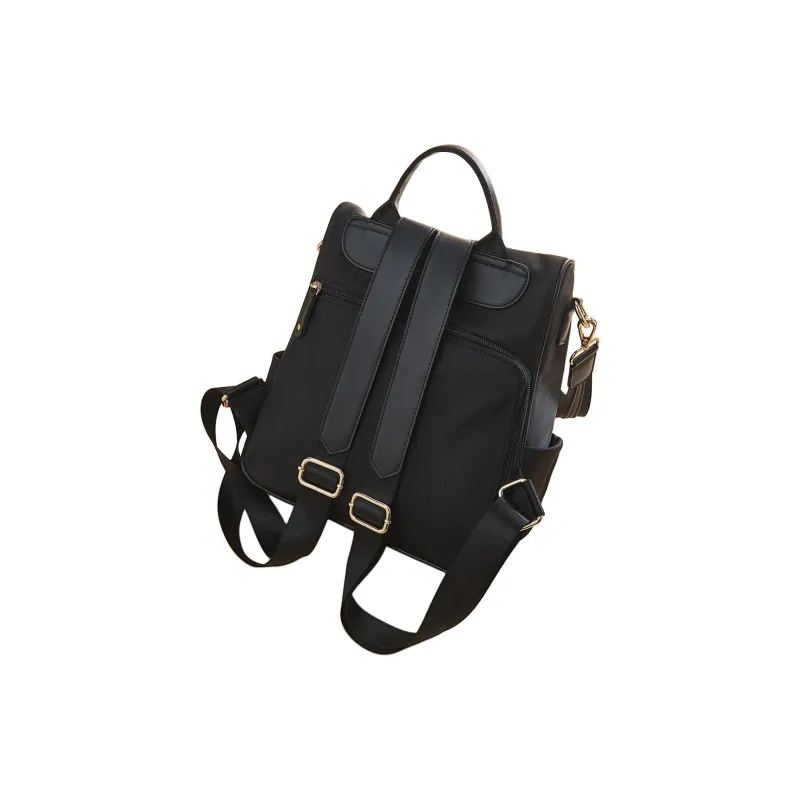 Old Man's Head Fabric Backpack Regular Women's Black-3