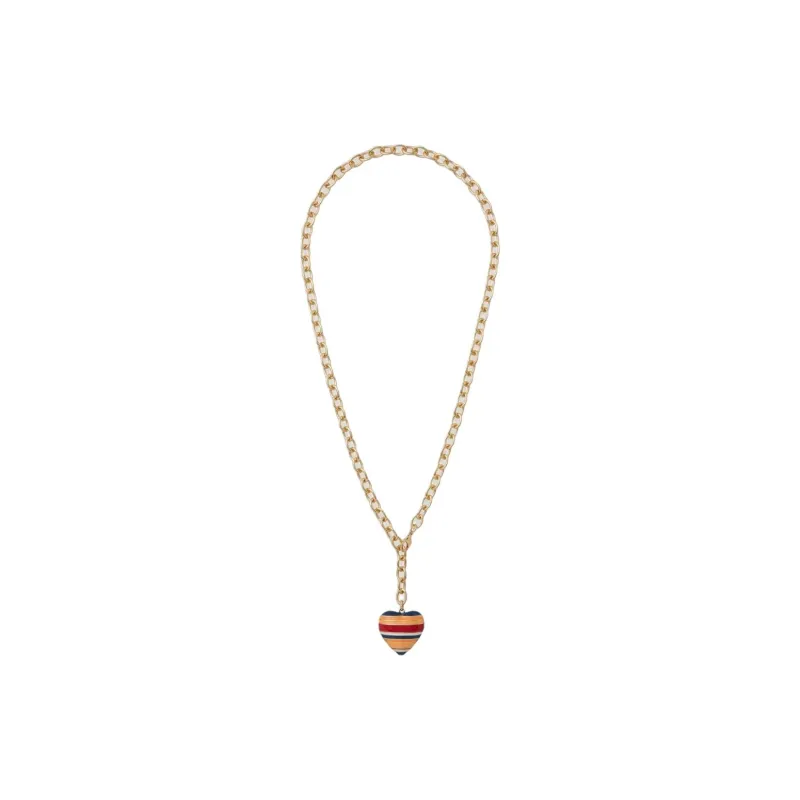 Roxanne Assoulin The Striped Puffy Heart Necklace-1