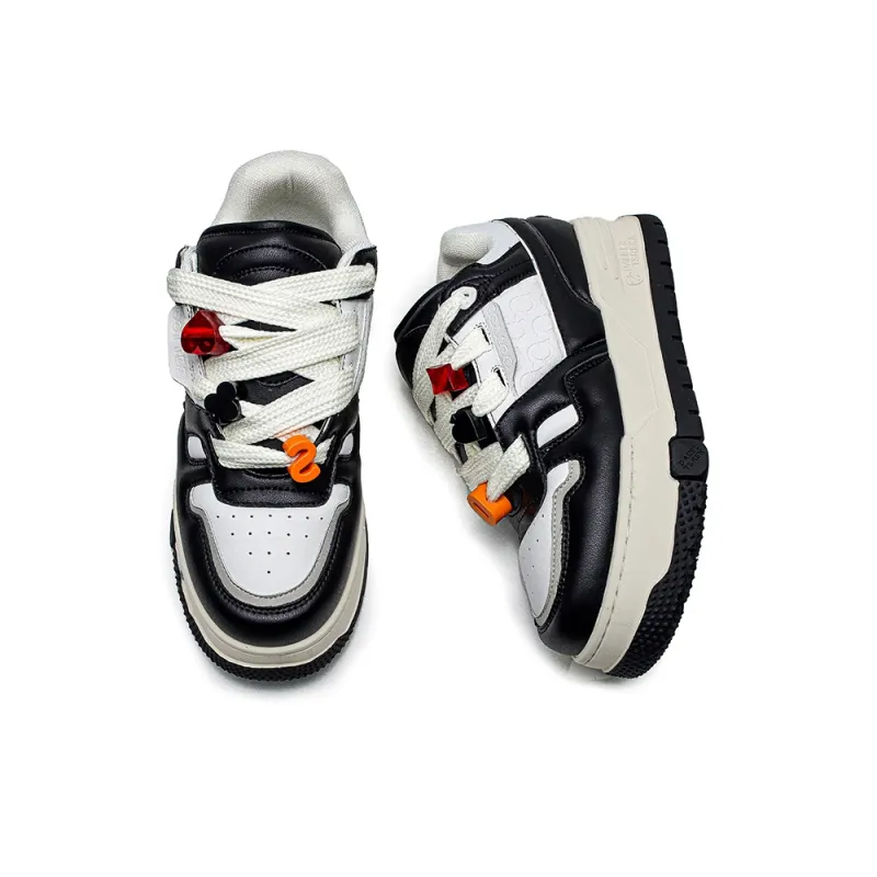 ESTEE GEEA Coverage Anti-Slip And Wear-Resistant Lightweight Height Increasing Low-Top Skateboard Shoes Unisex Black-2