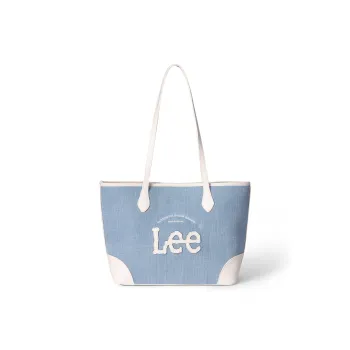 Lee Denim With PU Panel Tote Denim Bag, Shoulder Bag Regular Women's Light Denim Blue