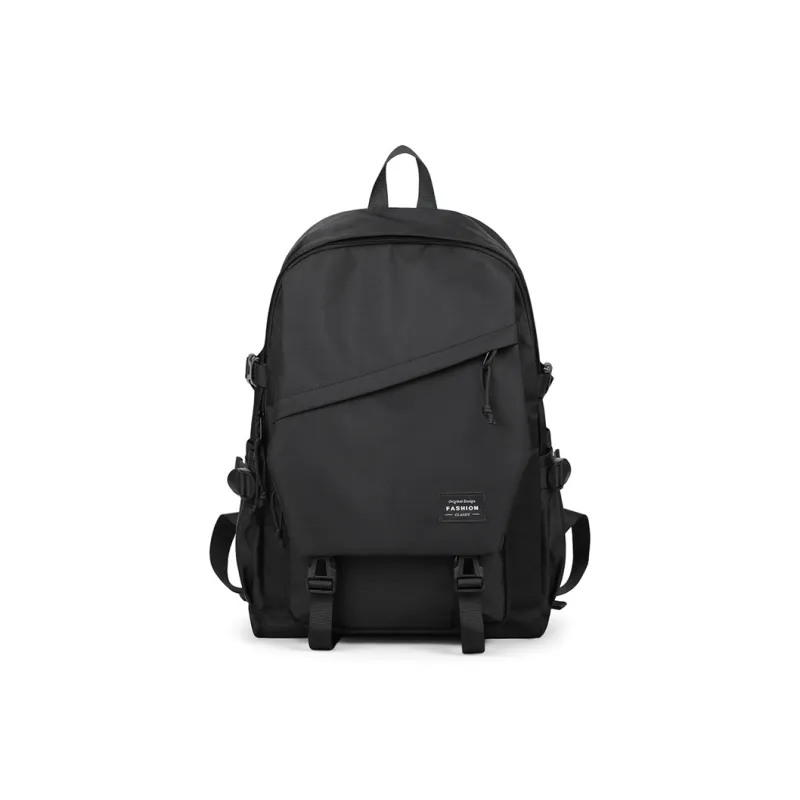 VINEY Fabric Backpack Large Size Unisex Black-1