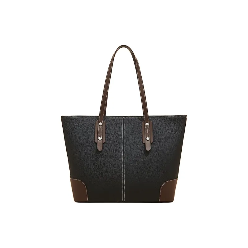 Old Man's Head Top Grain Cow Leather Shoulder Bag Women's 1Black/Elephant Gray-1