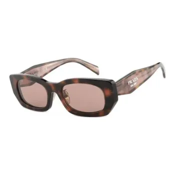 PRADA Plate Frame Rectangular Sunglasses Unisex Tortoiseshell