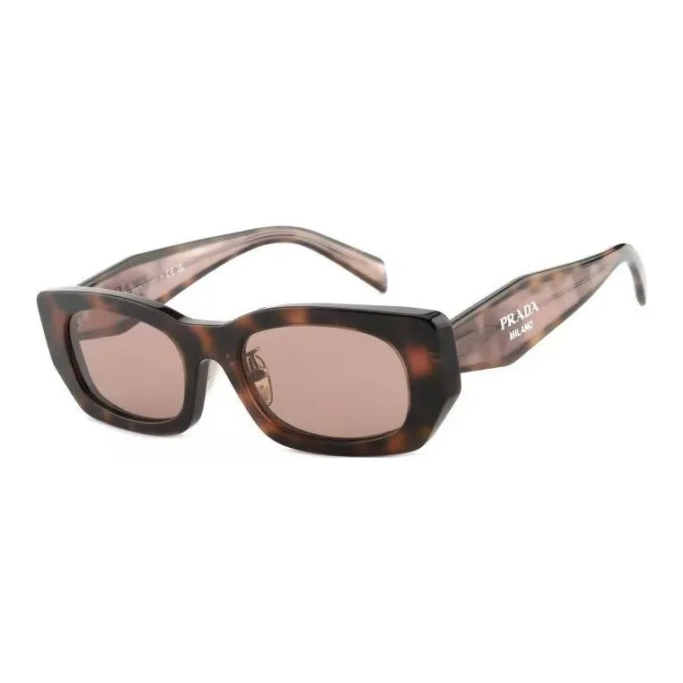 PRADA Plate Frame Rectangular Sunglasses Unisex Tortoiseshell-0