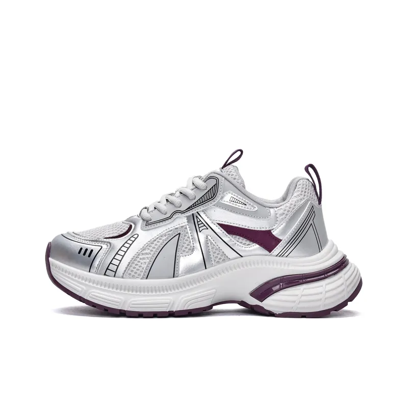 MISTERY Breathable Anti-Slip And Wear-Resistant Low-Top Chunky Sneakers Women's-0