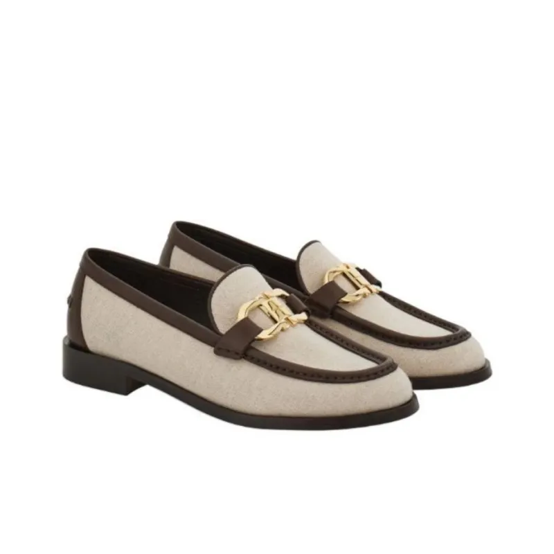 FERRAGAMO GANCINI Loafers Women's Beige-2