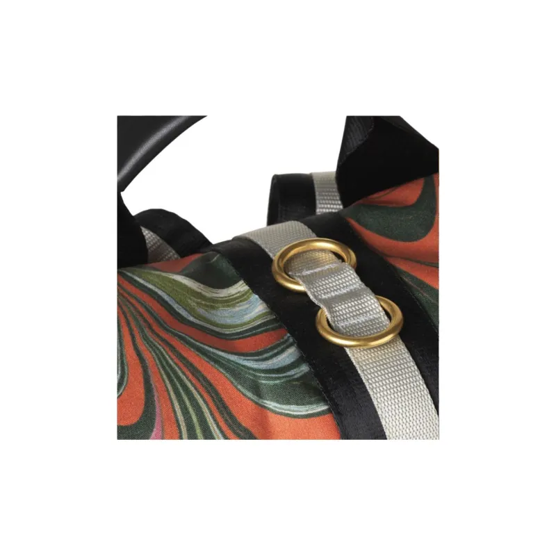 Chloe Sheltersuit Collaboration Chloé Bags Canvas Patchwork With Calfskin Backpacks Women's Black/Multicolor-4
